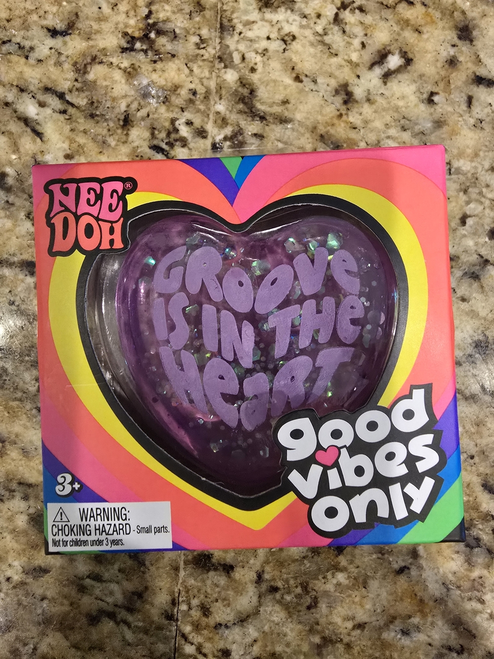 Good Vibes Only Purple Heart Stress Toy
